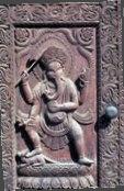 stone ganesha relief on a door