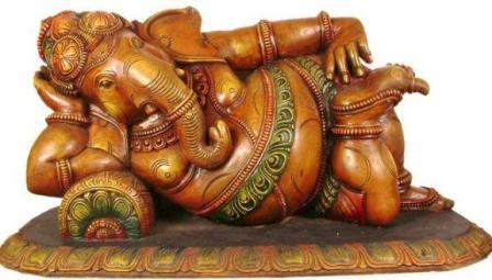 ganesha statue lying on side