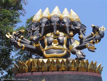 large ganesha statue with multiple heads