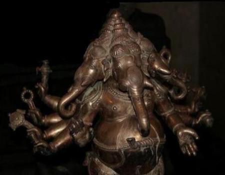 metal ganesha statue with 20 hands