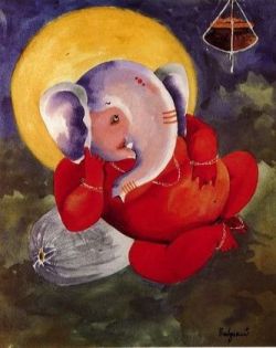 contemporary painting of Ganesha